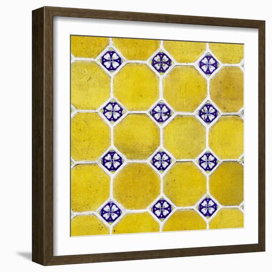 ¡Viva Mexico! Square Collection - Mosaics Yellow Bricks-Philippe Hugonnard-Framed Photographic Print