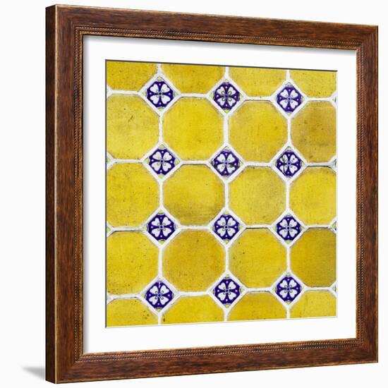 ¡Viva Mexico! Square Collection - Mosaics Yellow Bricks-Philippe Hugonnard-Framed Photographic Print