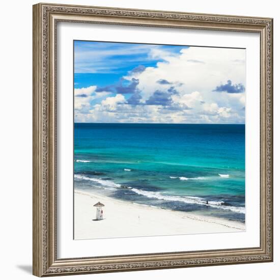 ¡Viva Mexico! Square Collection - Ocean and Beach View - Cancun-Philippe Hugonnard-Framed Photographic Print