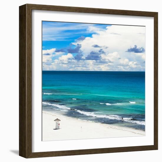 ¡Viva Mexico! Square Collection - Ocean and Beach View - Cancun-Philippe Hugonnard-Framed Photographic Print