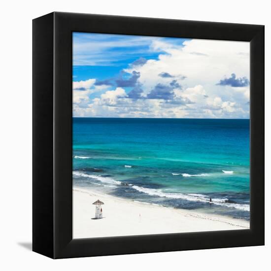 ¡Viva Mexico! Square Collection - Ocean and Beach View - Cancun-Philippe Hugonnard-Framed Premier Image Canvas