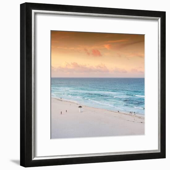 ¡Viva Mexico! Square Collection - Ocean View at Sunset in Cancun II-Philippe Hugonnard-Framed Photographic Print