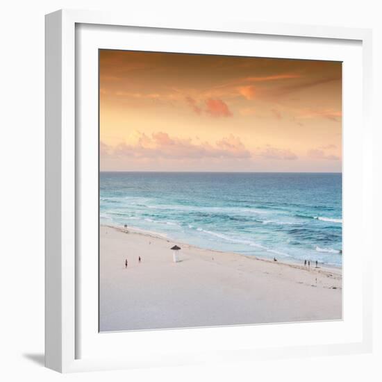 ¡Viva Mexico! Square Collection - Ocean View at Sunset in Cancun II-Philippe Hugonnard-Framed Photographic Print