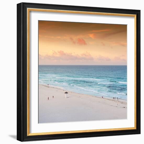 ¡Viva Mexico! Square Collection - Ocean View at Sunset in Cancun II-Philippe Hugonnard-Framed Photographic Print