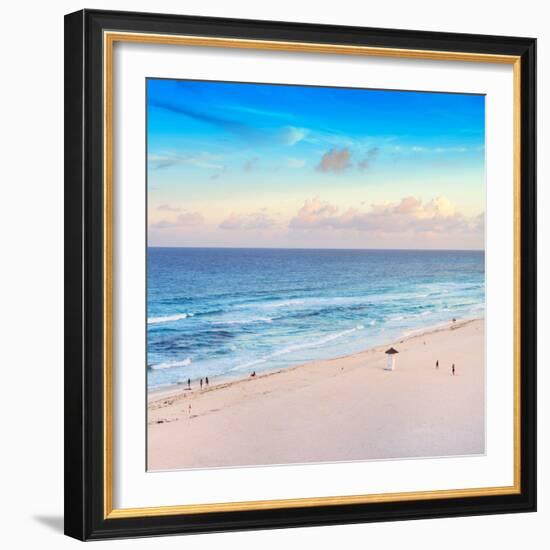 ¡Viva Mexico! Square Collection - Ocean View at Sunset in Cancun-Philippe Hugonnard-Framed Photographic Print