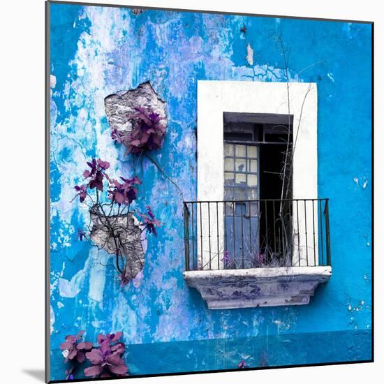 ¡Viva Mexico! Square Collection - Old Blue Facade-Philippe Hugonnard-Mounted Photographic Print