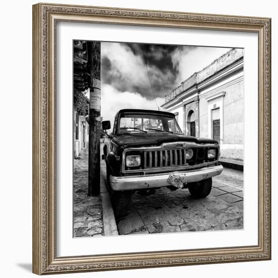 ¡Viva Mexico! Square Collection - Old Jeep in the street of San Cristobal I-Philippe Hugonnard-Framed Photographic Print