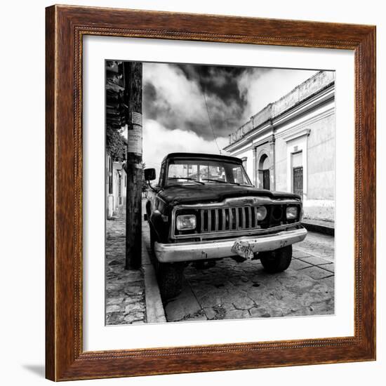 ¡Viva Mexico! Square Collection - Old Jeep in the street of San Cristobal I-Philippe Hugonnard-Framed Photographic Print