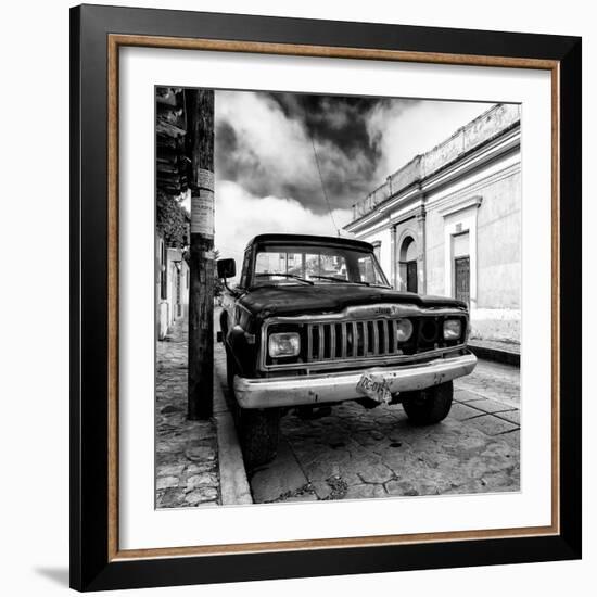 ¡Viva Mexico! Square Collection - Old Jeep in the street of San Cristobal I-Philippe Hugonnard-Framed Photographic Print