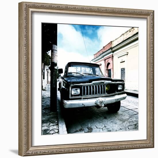 ¡Viva Mexico! Square Collection - Old Jeep in the street of San Cristobal IV-Philippe Hugonnard-Framed Photographic Print