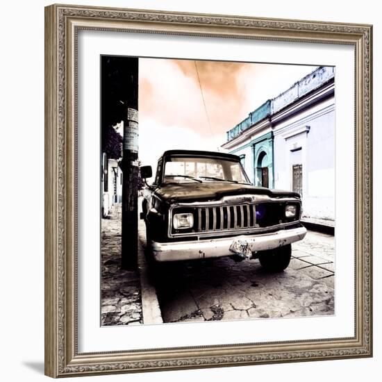 ¡Viva Mexico! Square Collection - Old Jeep in the street of San Cristobal VII-Philippe Hugonnard-Framed Photographic Print