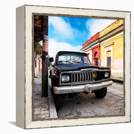 ¡Viva Mexico! Square Collection - Old Jeep in the street of San Cristobal-Philippe Hugonnard-Framed Premier Image Canvas