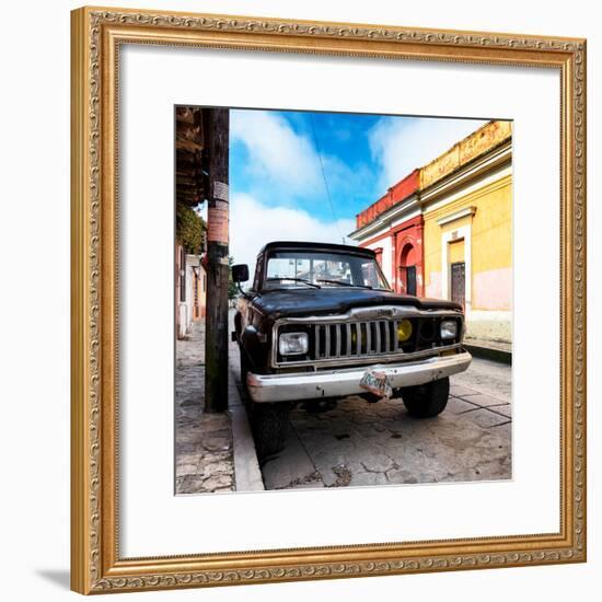 ¡Viva Mexico! Square Collection - Old Jeep in the street of San Cristobal-Philippe Hugonnard-Framed Photographic Print