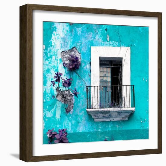 ¡Viva Mexico! Square Collection - Old Turquoise Facade-Philippe Hugonnard-Framed Photographic Print