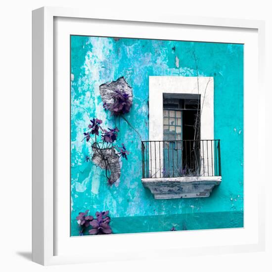 ¡Viva Mexico! Square Collection - Old Turquoise Facade-Philippe Hugonnard-Framed Photographic Print