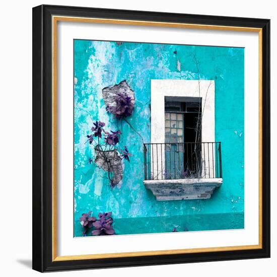 ¡Viva Mexico! Square Collection - Old Turquoise Facade-Philippe Hugonnard-Framed Photographic Print