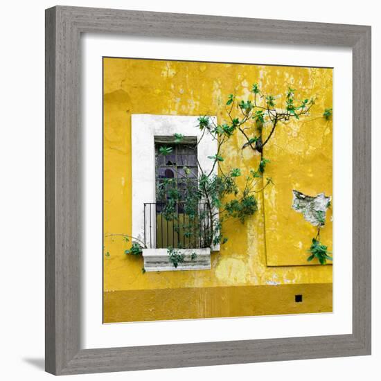¡Viva Mexico! Square Collection - Old Yellow Facade II-Philippe Hugonnard-Framed Photographic Print