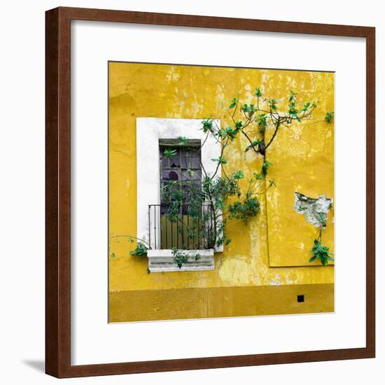 ¡Viva Mexico! Square Collection - Old Yellow Facade II-Philippe Hugonnard-Framed Photographic Print