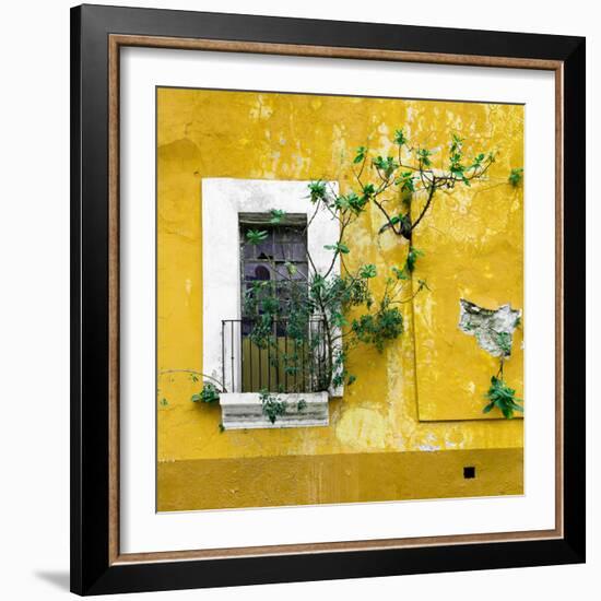 ¡Viva Mexico! Square Collection - Old Yellow Facade II-Philippe Hugonnard-Framed Photographic Print