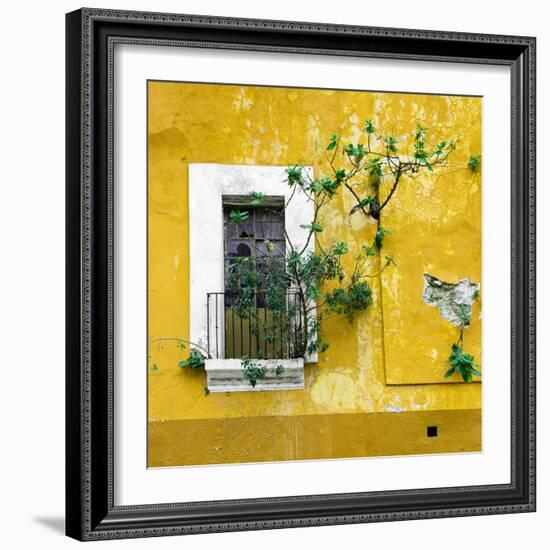 ¡Viva Mexico! Square Collection - Old Yellow Facade II-Philippe Hugonnard-Framed Photographic Print