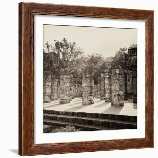 ¡Viva Mexico! Square Collection - One Thousand Mayan Columns in Chichen Itza VI-Philippe Hugonnard-Framed Photographic Print