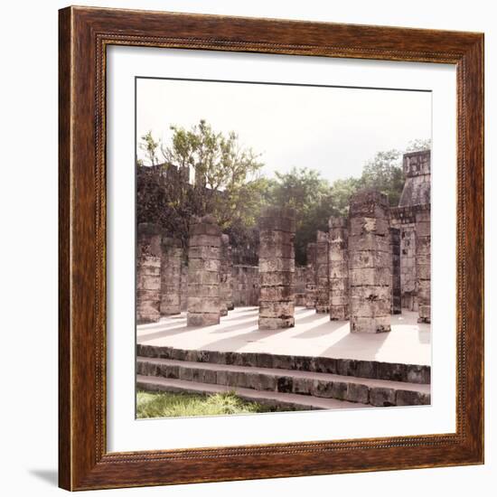 ¡Viva Mexico! Square Collection - One Thousand Mayan Columns in Chichen Itza VII-Philippe Hugonnard-Framed Photographic Print