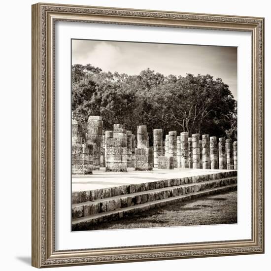 ¡Viva Mexico! Square Collection - One Thousand Mayan Columns in Chichen Itza-Philippe Hugonnard-Framed Photographic Print