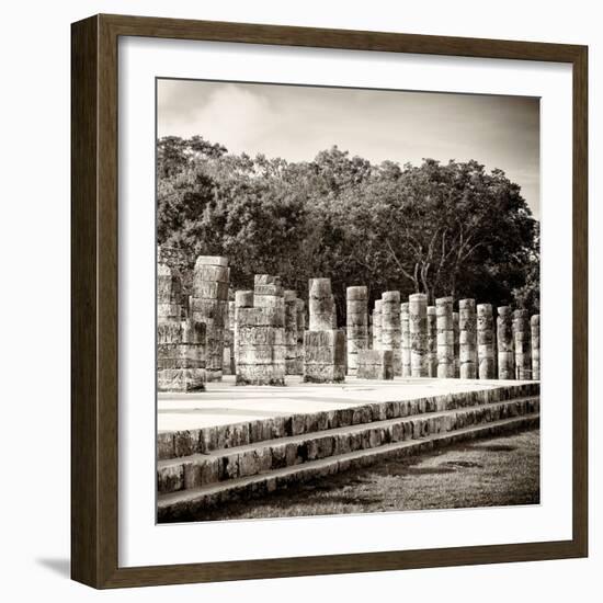 ¡Viva Mexico! Square Collection - One Thousand Mayan Columns in Chichen Itza-Philippe Hugonnard-Framed Photographic Print