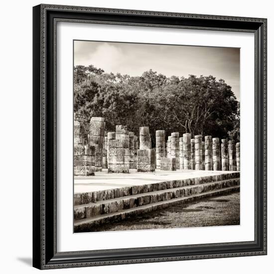 ¡Viva Mexico! Square Collection - One Thousand Mayan Columns in Chichen Itza-Philippe Hugonnard-Framed Photographic Print