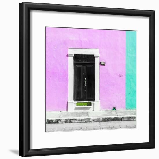 ¡Viva Mexico! Square Collection - Pink and Coral Green Facade - Campeche-Philippe Hugonnard-Framed Photographic Print
