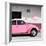 ¡Viva Mexico! Square Collection - Pink VW Beetle Car & Peace Symbol-Philippe Hugonnard-Framed Photographic Print