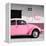 ¡Viva Mexico! Square Collection - Pink VW Beetle Car & Peace Symbol-Philippe Hugonnard-Framed Premier Image Canvas