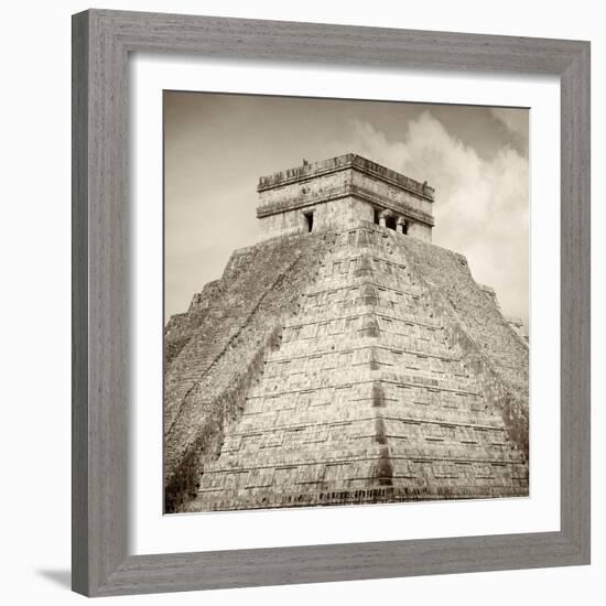 ¡Viva Mexico! Square Collection - Pyramid Chichen Itza II-Philippe Hugonnard-Framed Photographic Print