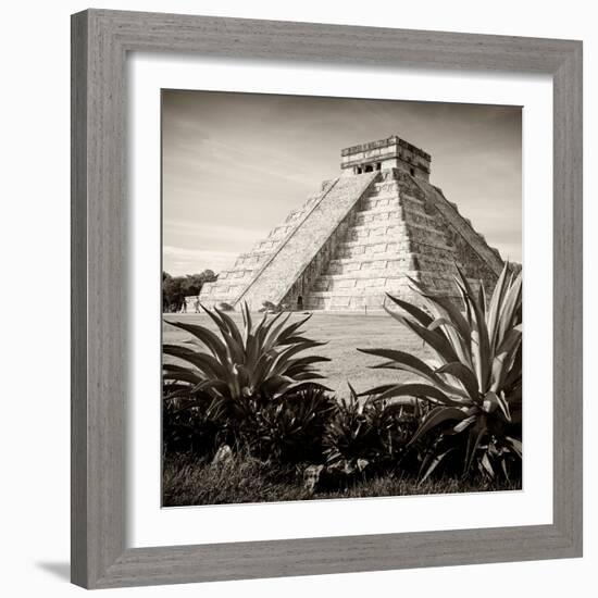 ¡Viva Mexico! Square Collection - Pyramid Chichen Itza V-Philippe Hugonnard-Framed Photographic Print