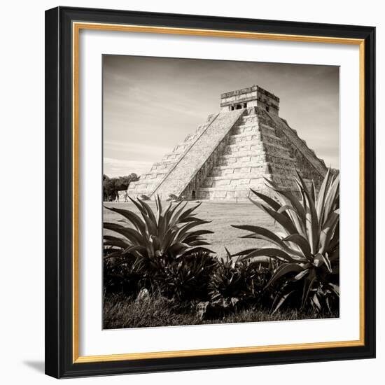 ¡Viva Mexico! Square Collection - Pyramid Chichen Itza V-Philippe Hugonnard-Framed Photographic Print