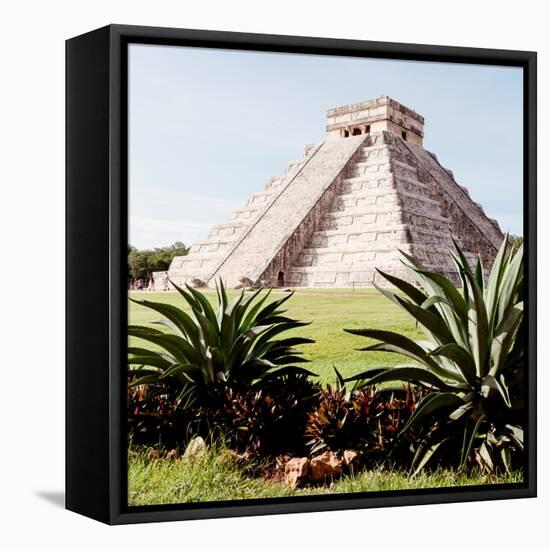 ¡Viva Mexico! Square Collection - Pyramid Chichen Itza VI-Philippe Hugonnard-Framed Premier Image Canvas