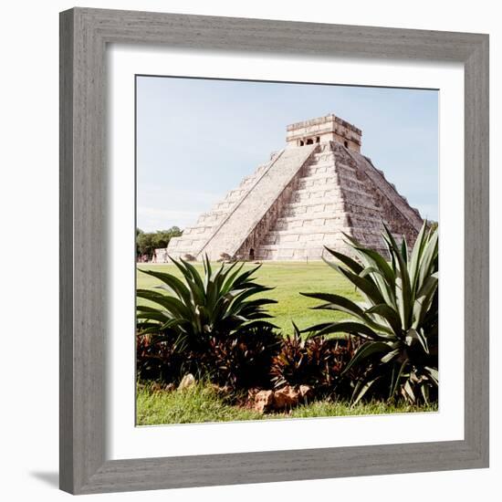 ¡Viva Mexico! Square Collection - Pyramid Chichen Itza VI-Philippe Hugonnard-Framed Photographic Print