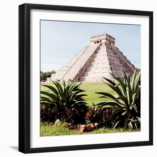 ¡Viva Mexico! Square Collection - Pyramid Chichen Itza VI-Philippe Hugonnard-Framed Photographic Print