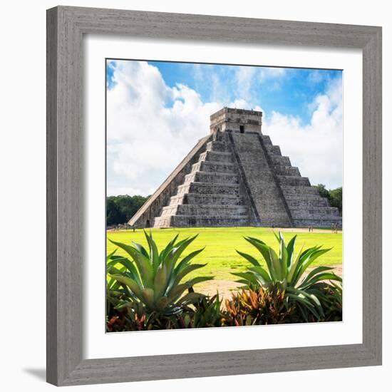 ¡Viva Mexico! Square Collection - Pyramid Chichen Itza VIII-Philippe Hugonnard-Framed Photographic Print