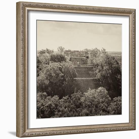 ¡Viva Mexico! Square Collection - Pyramid in Mayan City of Calakmul II-Philippe Hugonnard-Framed Photographic Print