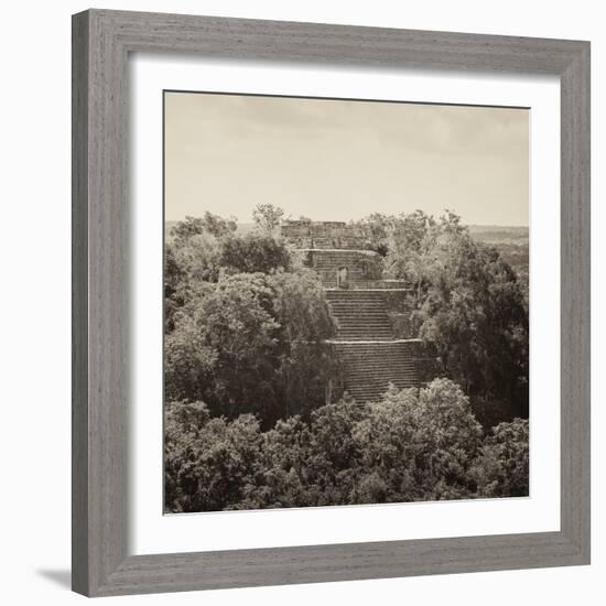 ¡Viva Mexico! Square Collection - Pyramid in Mayan City of Calakmul II-Philippe Hugonnard-Framed Photographic Print