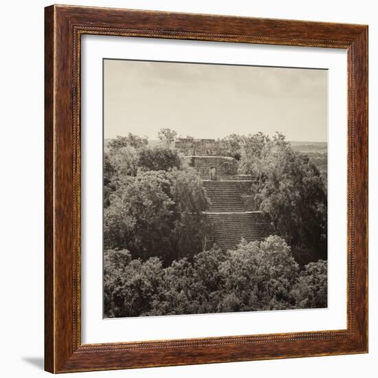 ¡Viva Mexico! Square Collection - Pyramid in Mayan City of Calakmul II-Philippe Hugonnard-Framed Photographic Print