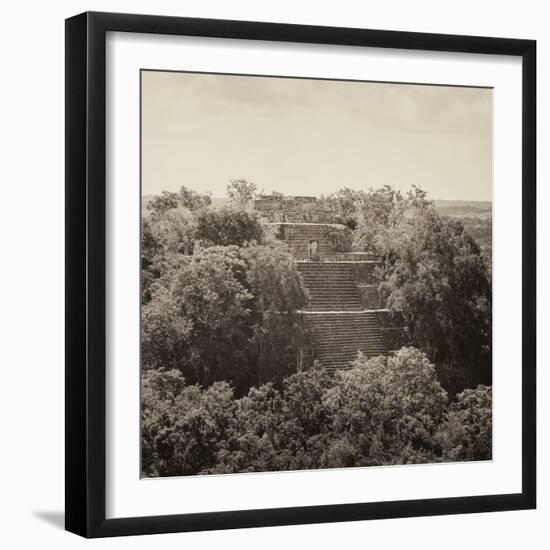 ¡Viva Mexico! Square Collection - Pyramid in Mayan City of Calakmul II-Philippe Hugonnard-Framed Photographic Print