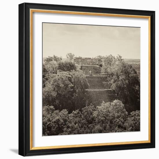 ¡Viva Mexico! Square Collection - Pyramid in Mayan City of Calakmul II-Philippe Hugonnard-Framed Photographic Print