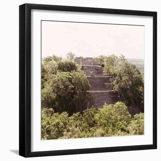 ¡Viva Mexico! Square Collection - Pyramid in Mayan City of Calakmul III-Philippe Hugonnard-Framed Photographic Print