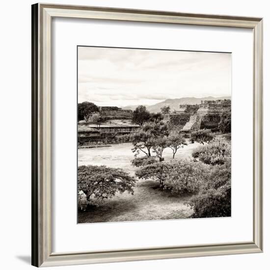 ¡Viva Mexico! Square Collection - Pyramid Maya of Monte Alban II-Philippe Hugonnard-Framed Photographic Print