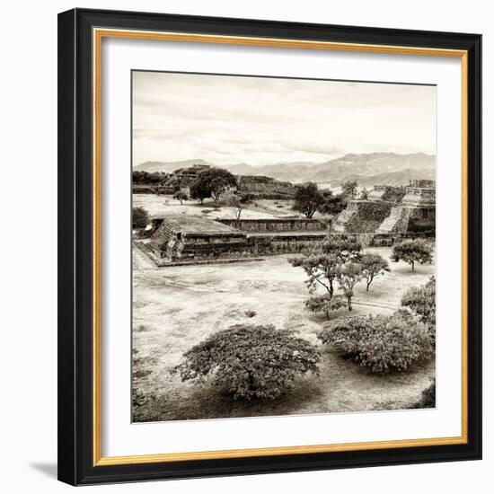 ¡Viva Mexico! Square Collection - Pyramid Maya of Monte Alban VIII-Philippe Hugonnard-Framed Photographic Print