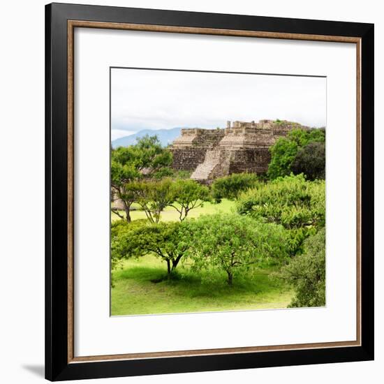 ¡Viva Mexico! Square Collection - Pyramid Maya of Monte Alban-Philippe Hugonnard-Framed Photographic Print