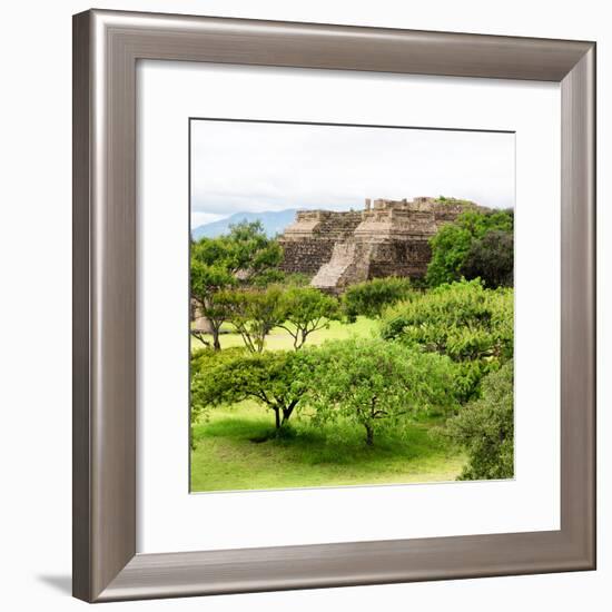 ¡Viva Mexico! Square Collection - Pyramid Maya of Monte Alban-Philippe Hugonnard-Framed Photographic Print