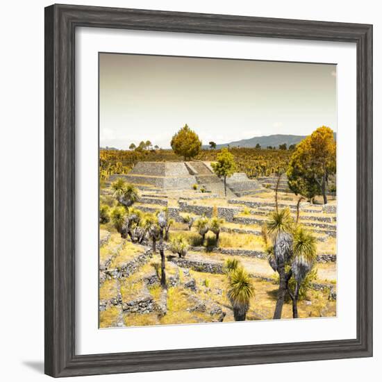 ¡Viva Mexico! Square Collection - Pyramid of Cantona Archaeological Ruins I-Philippe Hugonnard-Framed Photographic Print